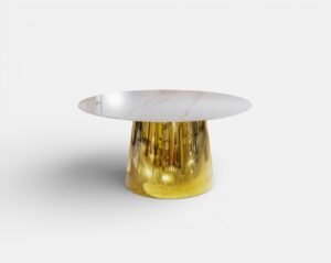 Kimber Pedestal Marble Dining Table