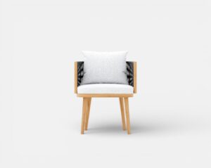 Striata Teak Dining Armchair (L60xD60xH70 cm.)